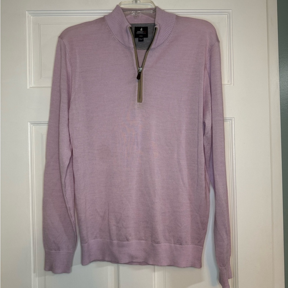 Johnnie-O Mens Baron Lightweight Wool Blend 1/4 Zip Pullover Sweater